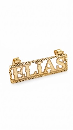 Dije de Nombre Personalizado en Oro con Marco Diamantado