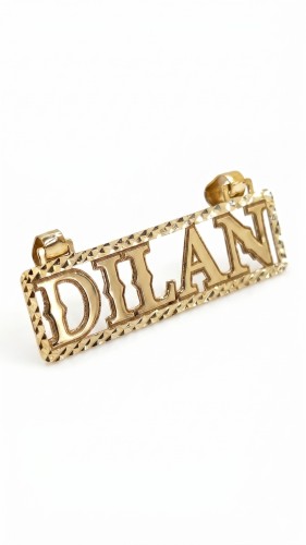 Dije de Nombre Personalizado en Oro con Marco Diamantado