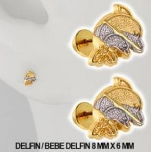 DELFIN CON BB 1450 ORO SOLIDO 10 K