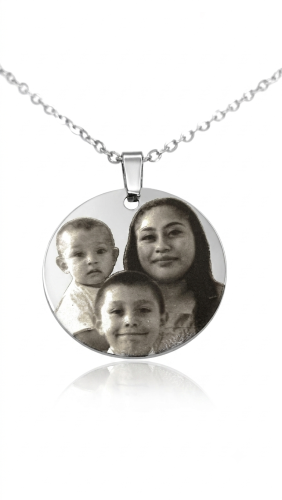 Medalla Eterna de Plata: Fotograbado Familiar Personalizado